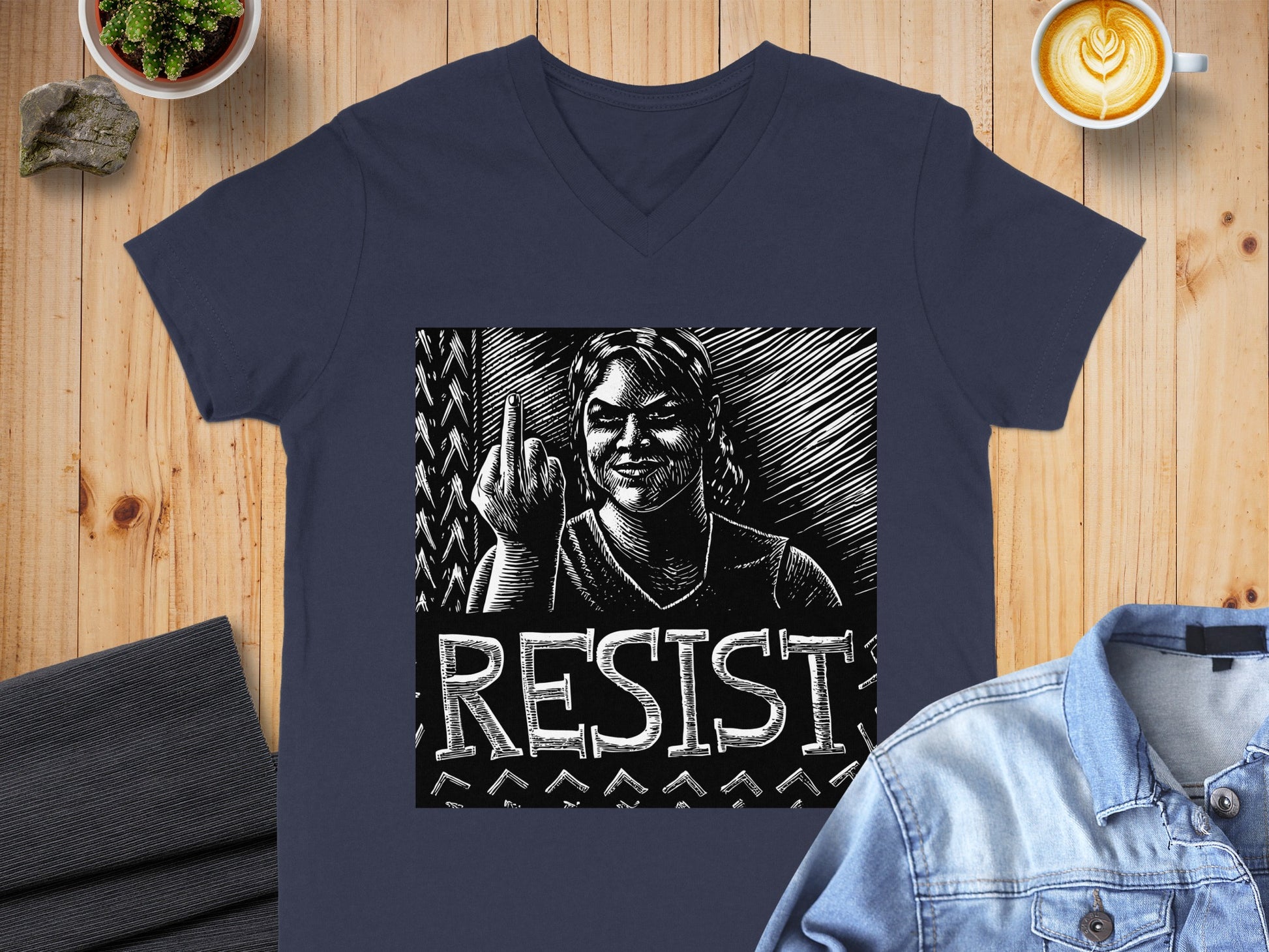 Bold Resist Statement Design Shirt for Impact