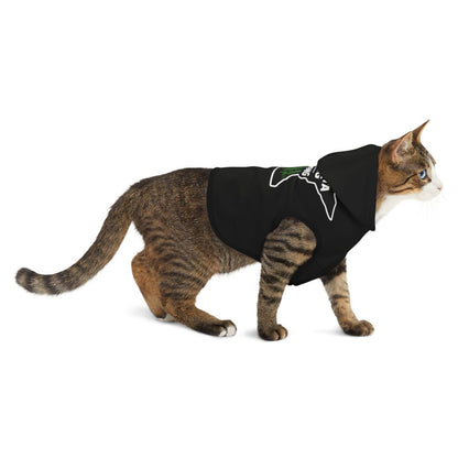 Stylish Black Hoodie for Cats with Cool Graphic Design