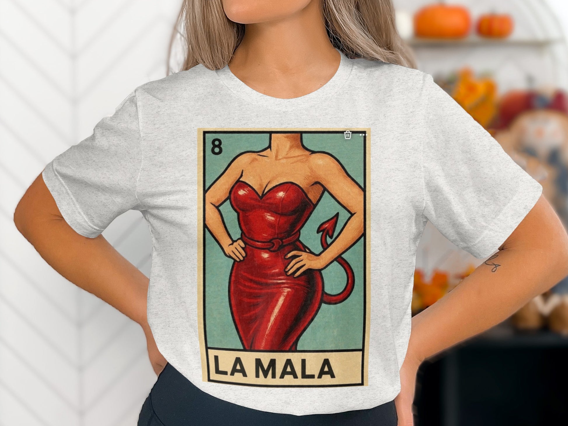 La Mala Card Graphic White Printed T-shirt product type