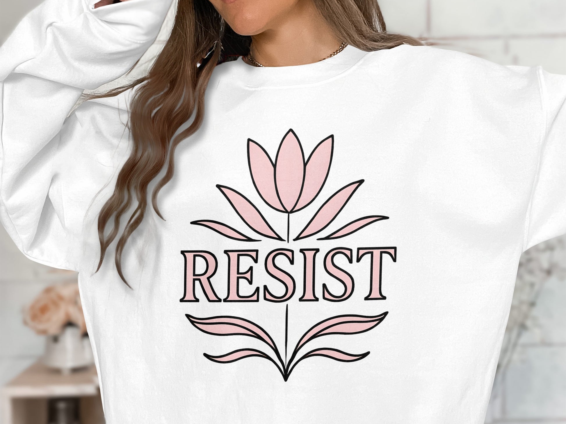 Bold Floral Resist Print Long Sleeve Sweatshirt product type