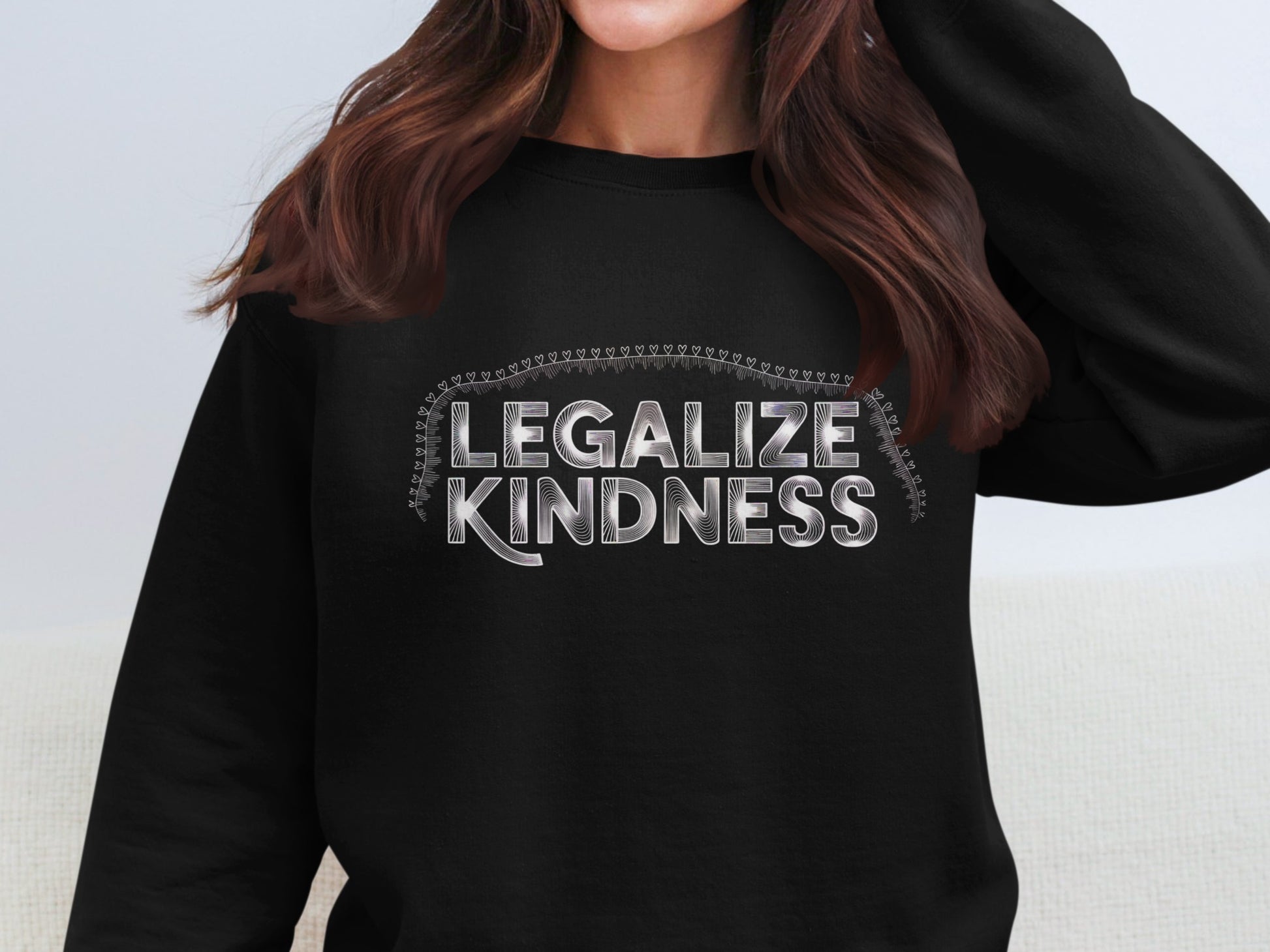 Legalize Kindness Graphic Black Long Sleeve Shirt product