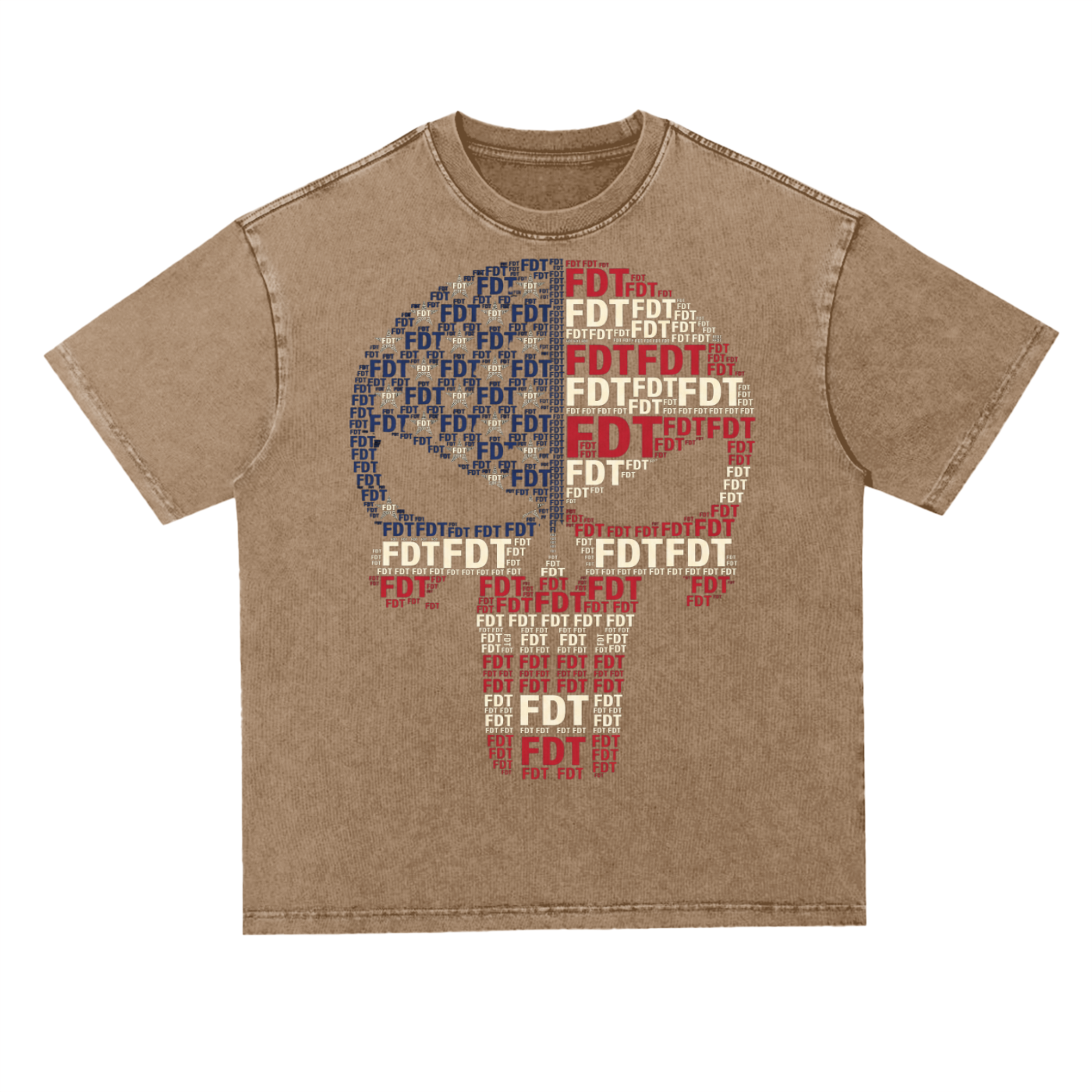 FDT Skull Anti Trump Tee Snow Washed Heavyweight Oversize T-Shirt