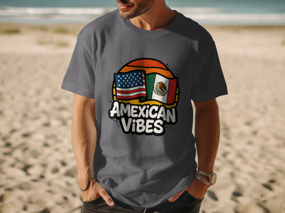 AMEXICAN VIBES flag design for men women t-shirt product