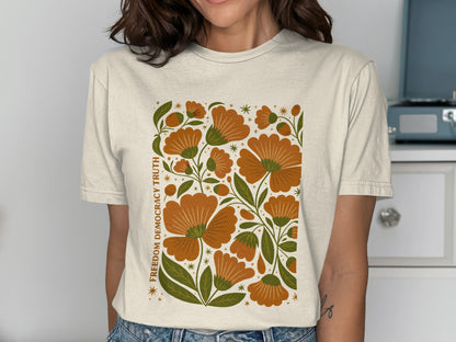 Freedom Democracy Truth Floral Graphic Tee product
