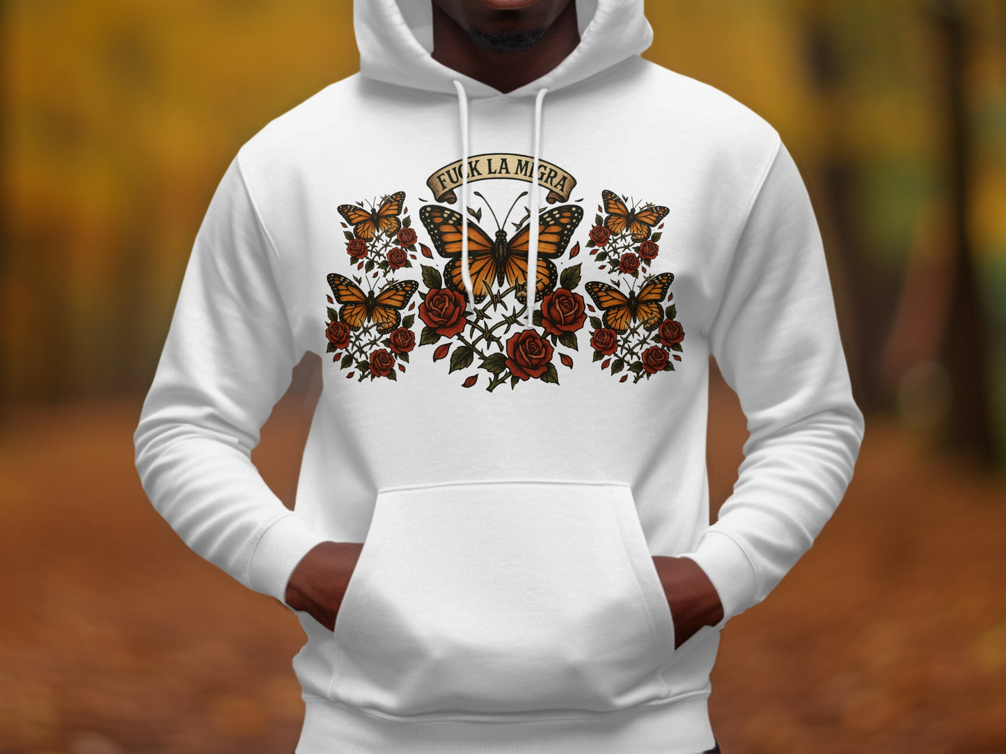 Butterfly and Rose Graphic Design Hoodie product type