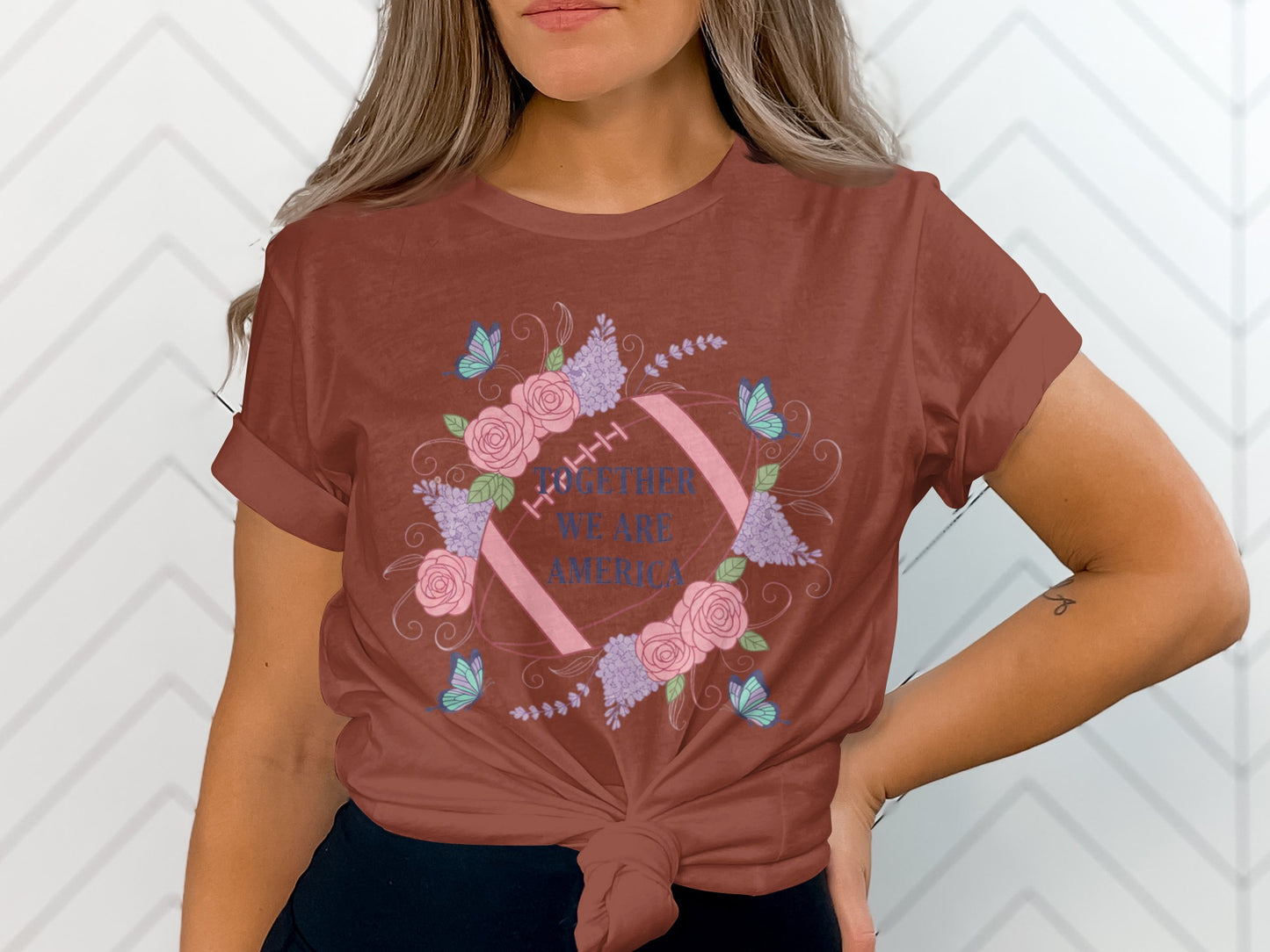 Together We Are America Floral Graphic T-Shirt