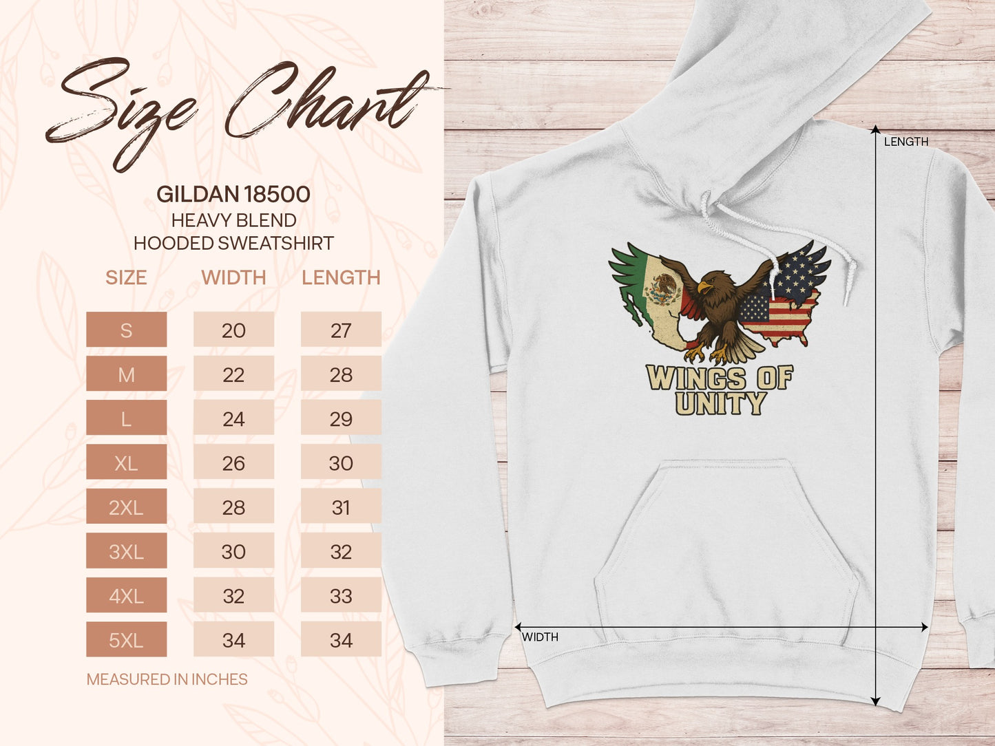 Wings of Unity Eagle Design Hooded Sweatshirt product