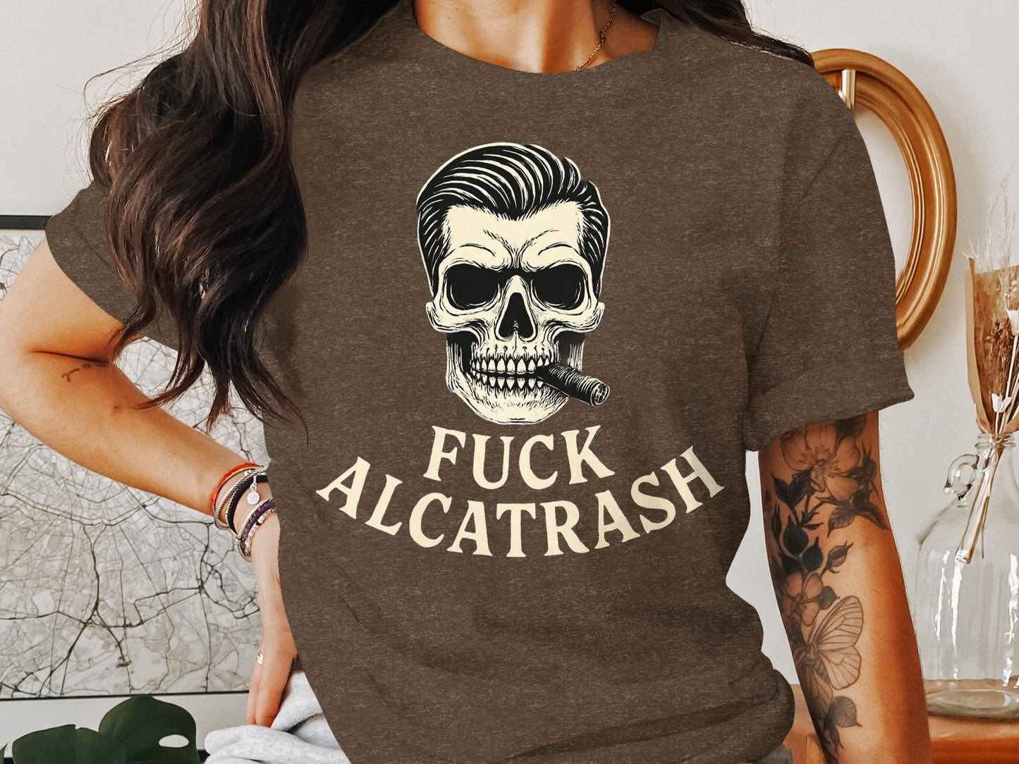 Vintage Skull Graphic Fuck Alcatrash Tee Shirt product