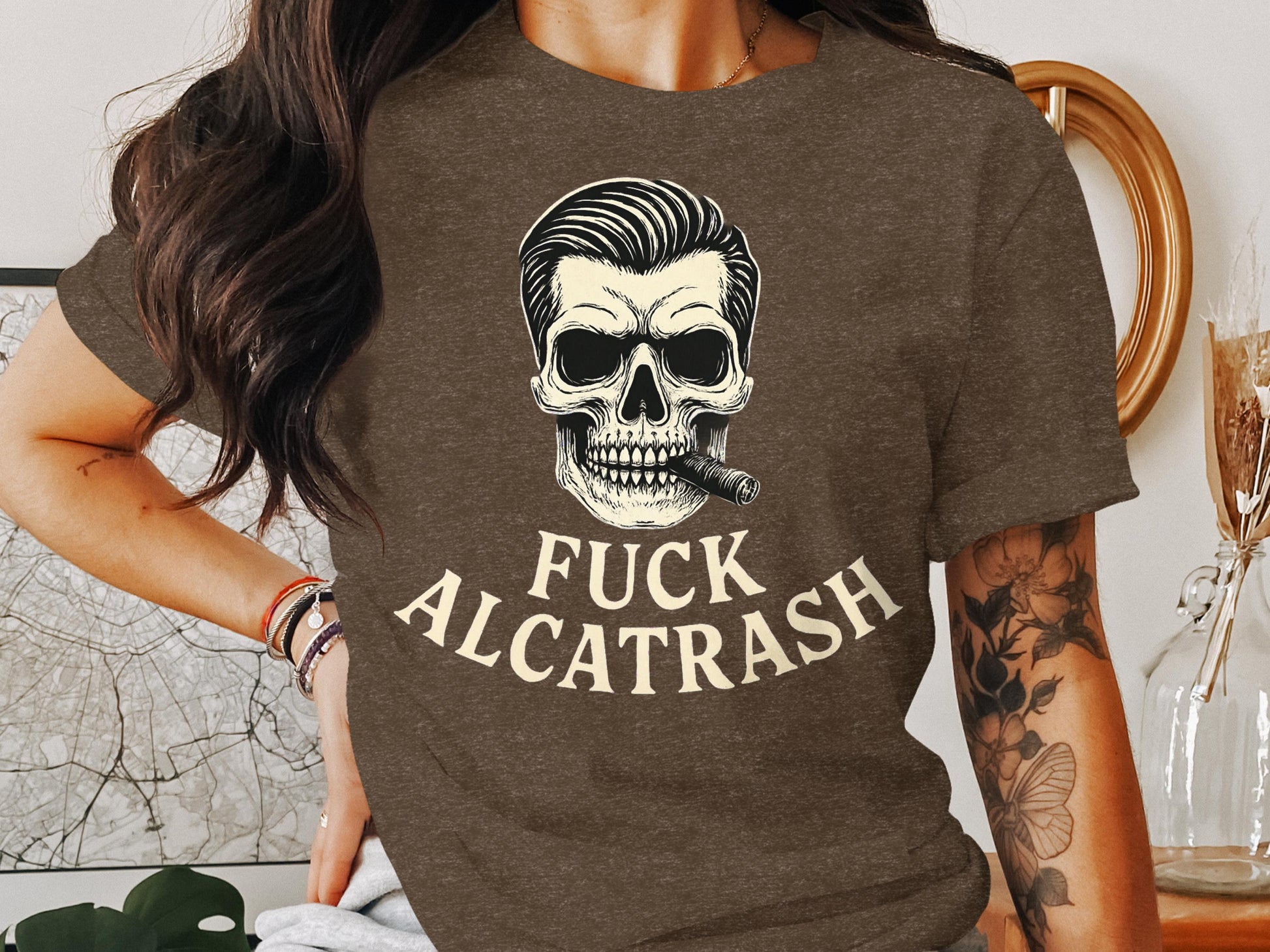 Vintage Skull Graphic Fuck Alcatrash Tee Shirt product