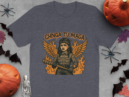Chinga Tu Maga Graphic Tee Featuring Angelic Warrior product