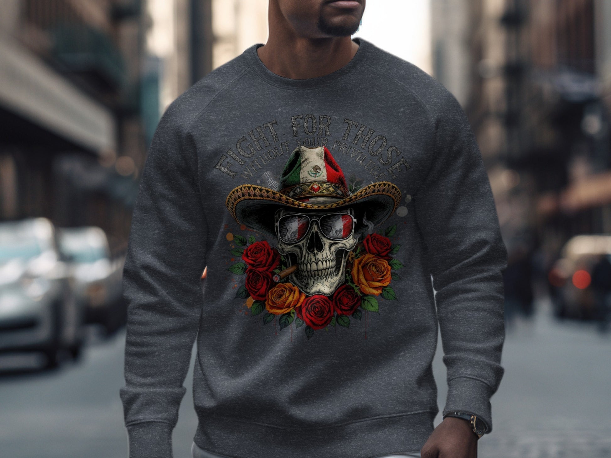 Fight for Those Skull Roses Cowboy Hat Sweatshirt product type