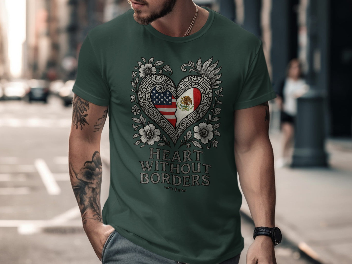 Heart Without Borders Decorative T-shirt Design