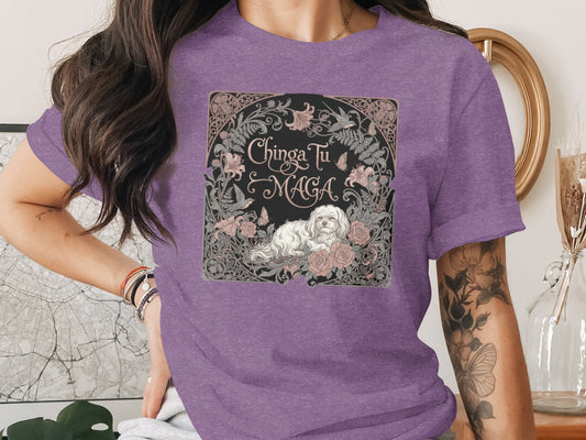 Chinga Tu Maga Illustration on Trendy Graphic Tee Product