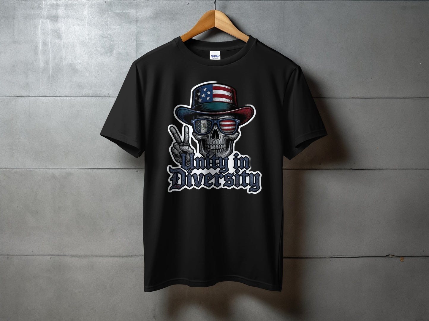 Celebrate Diversity Patriotic Skull Graphic Tee product