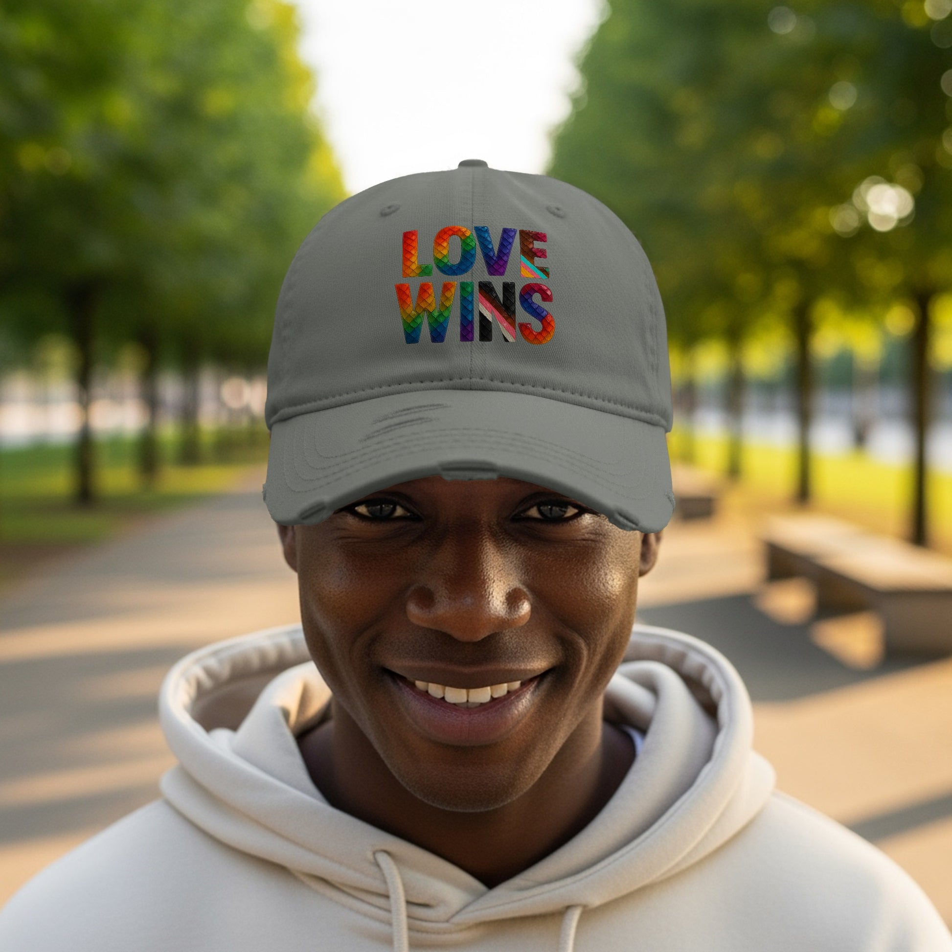 Love Wins Rainbow Embroidered Baseball Cap product