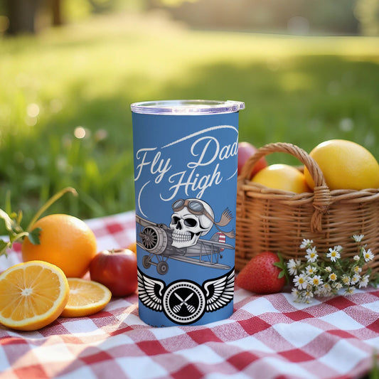 Fly Dad High Skull Pilot Tumbler Travel Mug Drinkware product type