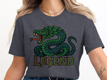 Green Serpent Graphic Legend Text Printed Shirt product