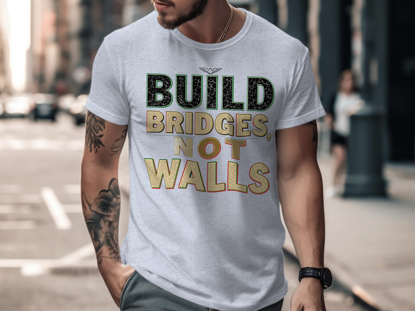 Build Bridges Not Walls Statement T-shirt product