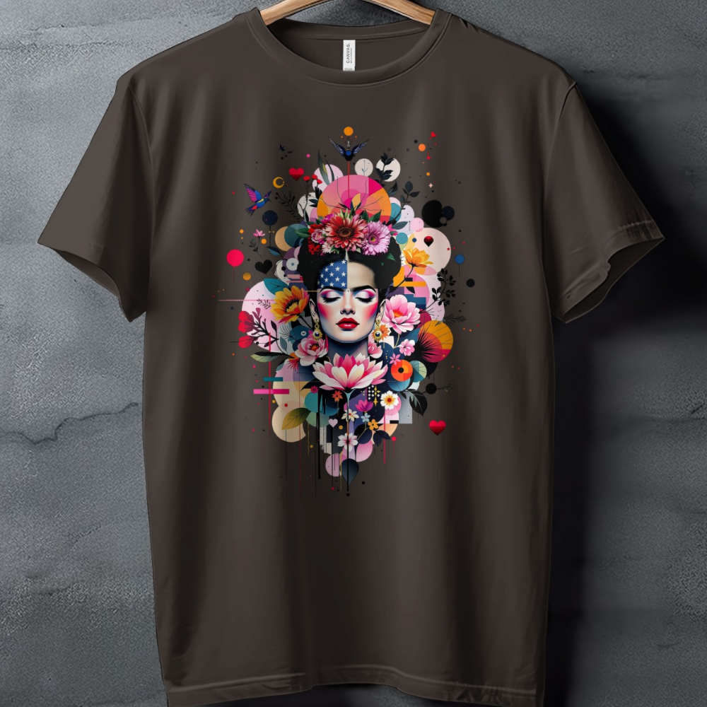 Colorful Abstract Woman Floral American Flag product type
