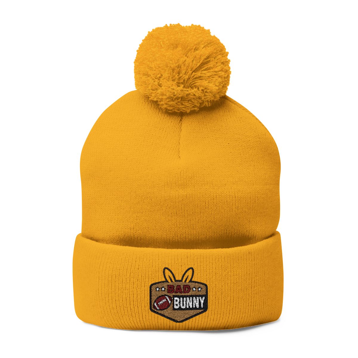 Bad Bunny Yellow Pom Pom Beanie Warm Winter Hat