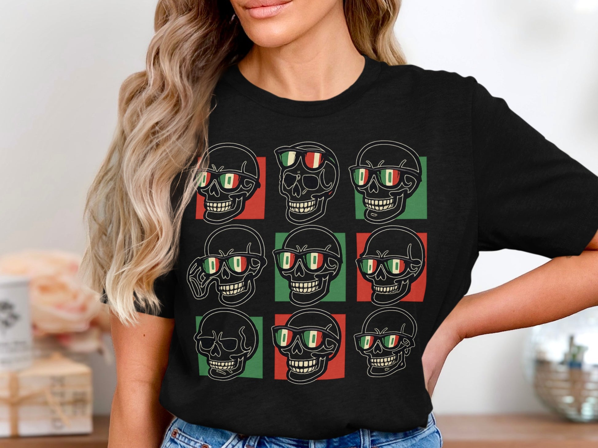 Cool Skull Design Graphic Tee Casual Shirt product