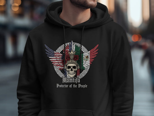 Mamita Protector of the People Skull Wings Hoodie