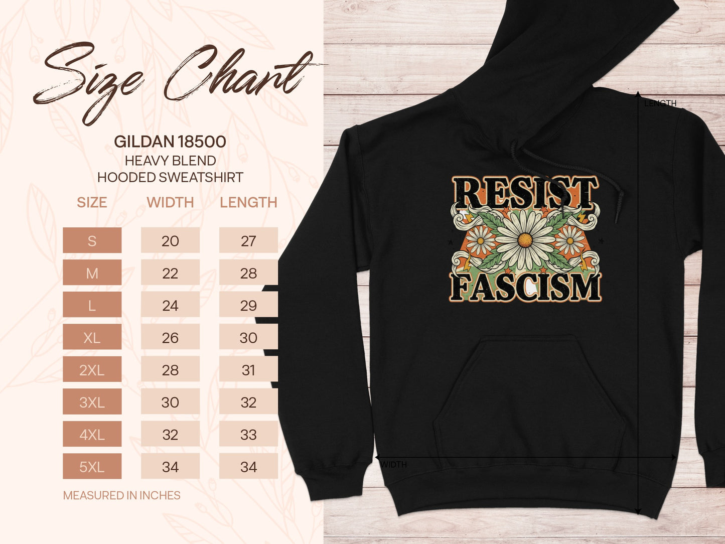 Resist Fascism Design Gildan 18500 Hooded Sweatshirt product