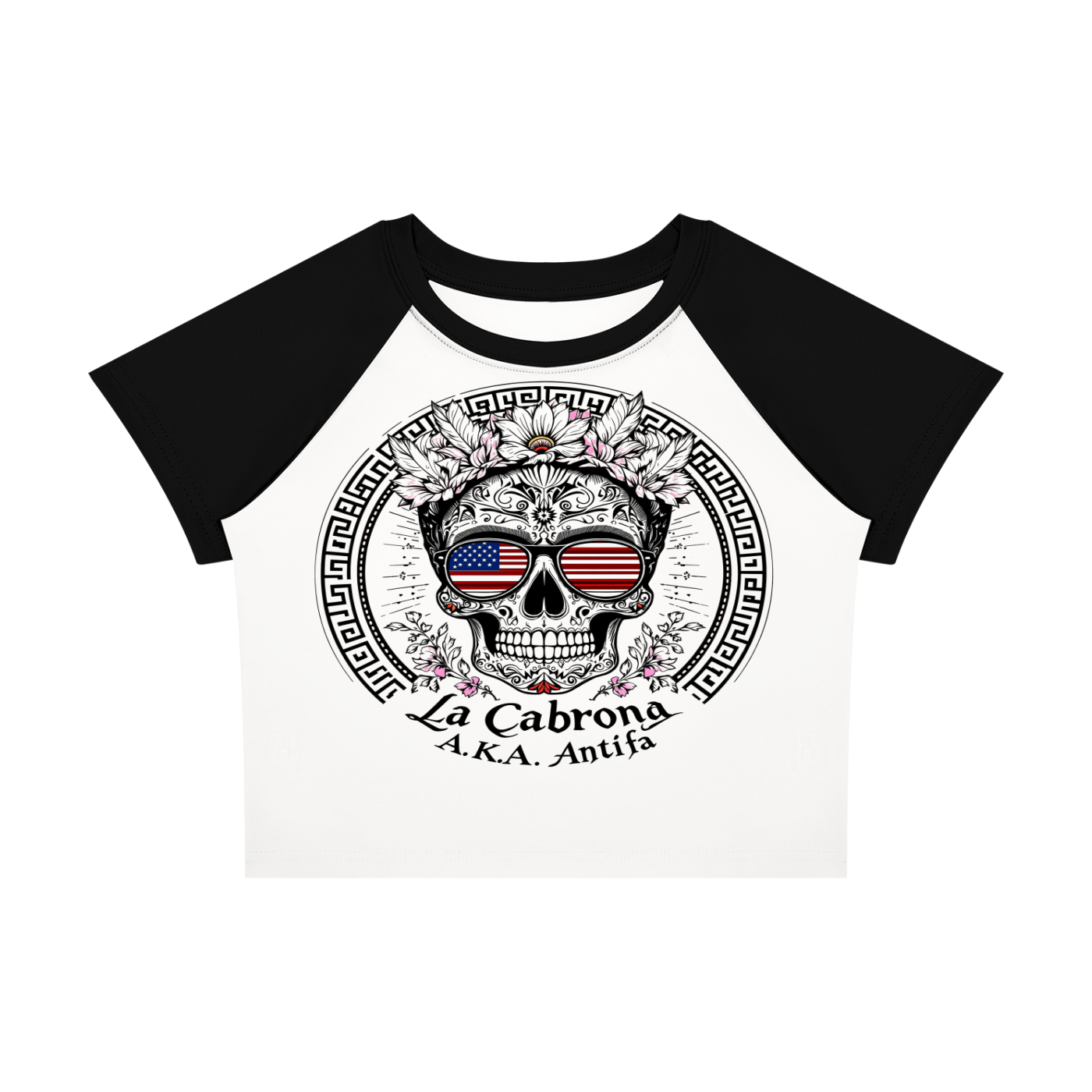 Antifa Funny Crop Tee Women’s Raglan Color Block Baby T-Shirt