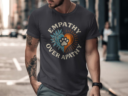 Empathy Over Apathy Paw Print Short Sleeve Shirt