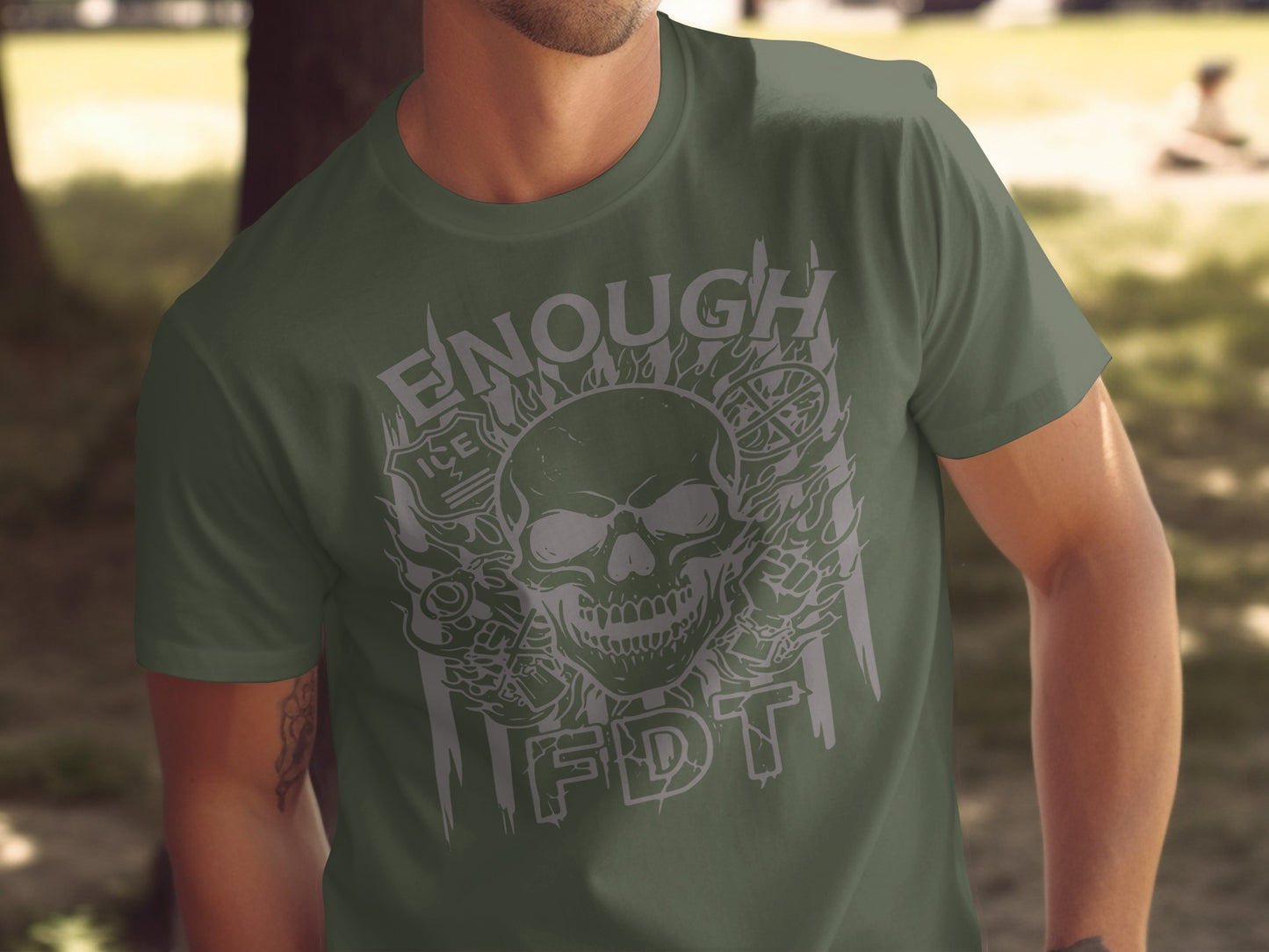 Enough FDT Skull Graphic Print T-Shirt