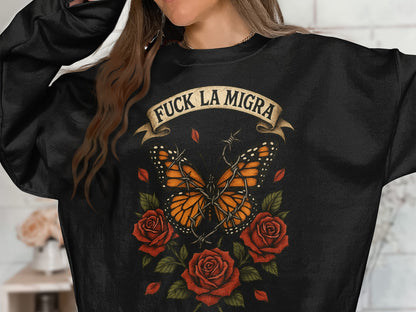 Fuck La Migra Butterfly and Roses Design product