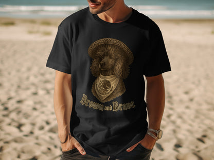 Brown and Brave Poodle Graphic Print T-Shirt product