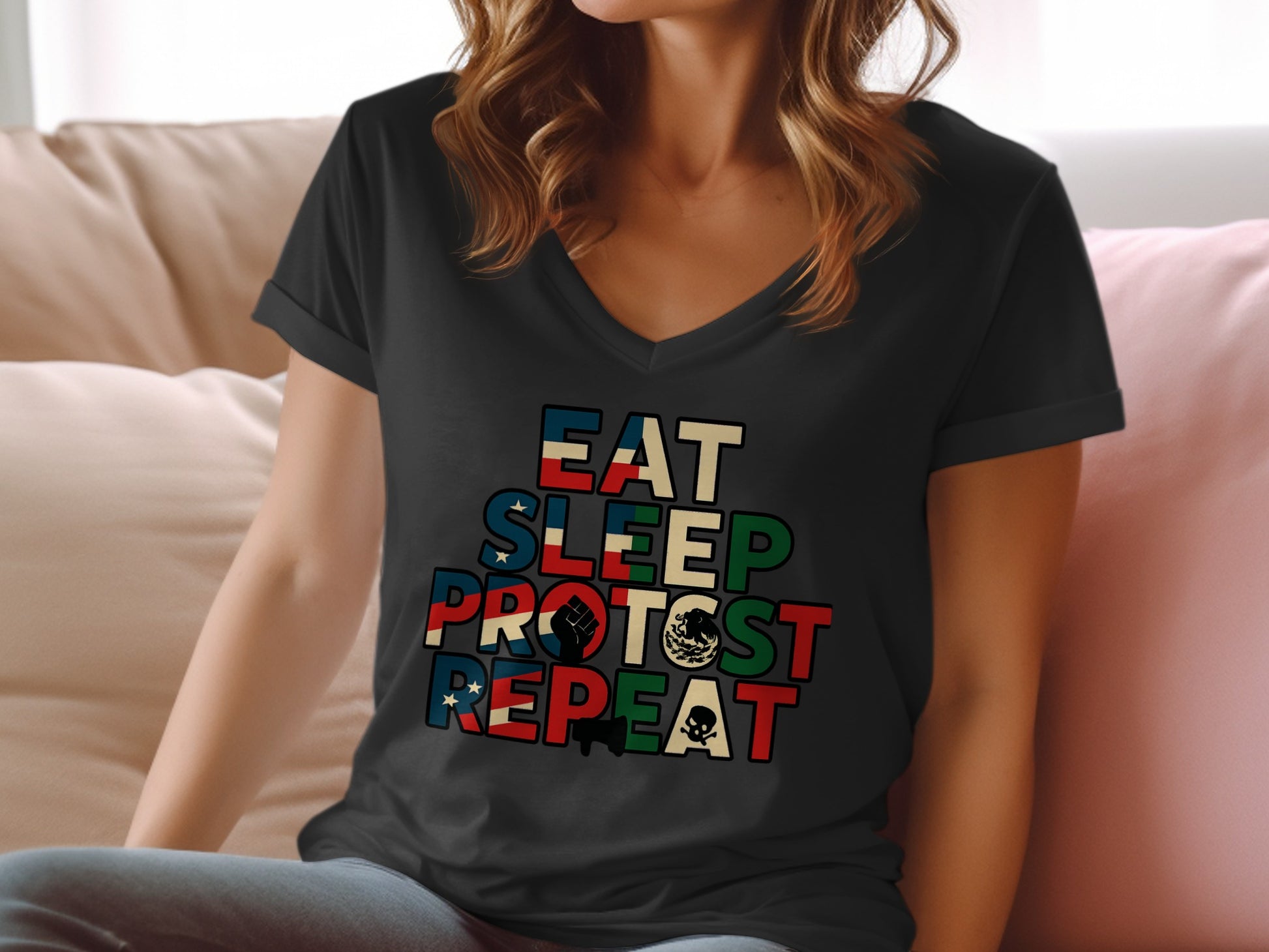 Eat Sleep Protest Repeat Unisex T-Shirt