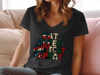 Eat Sleep Protest Repeat Unisex T-Shirt