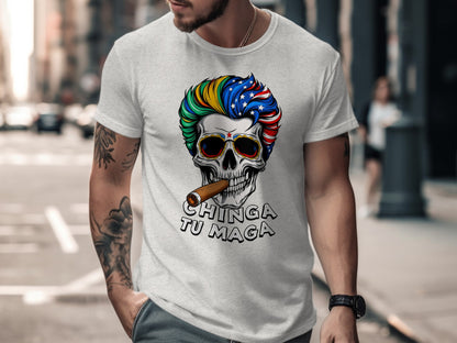 Chinga Tu Maga Skull Design Humor Unisex T-shirt product
