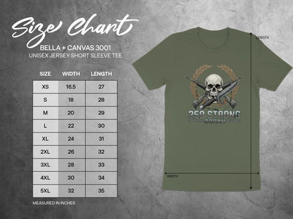 250 Strong Skull and Guns Graphic Unisex T-Shirt
