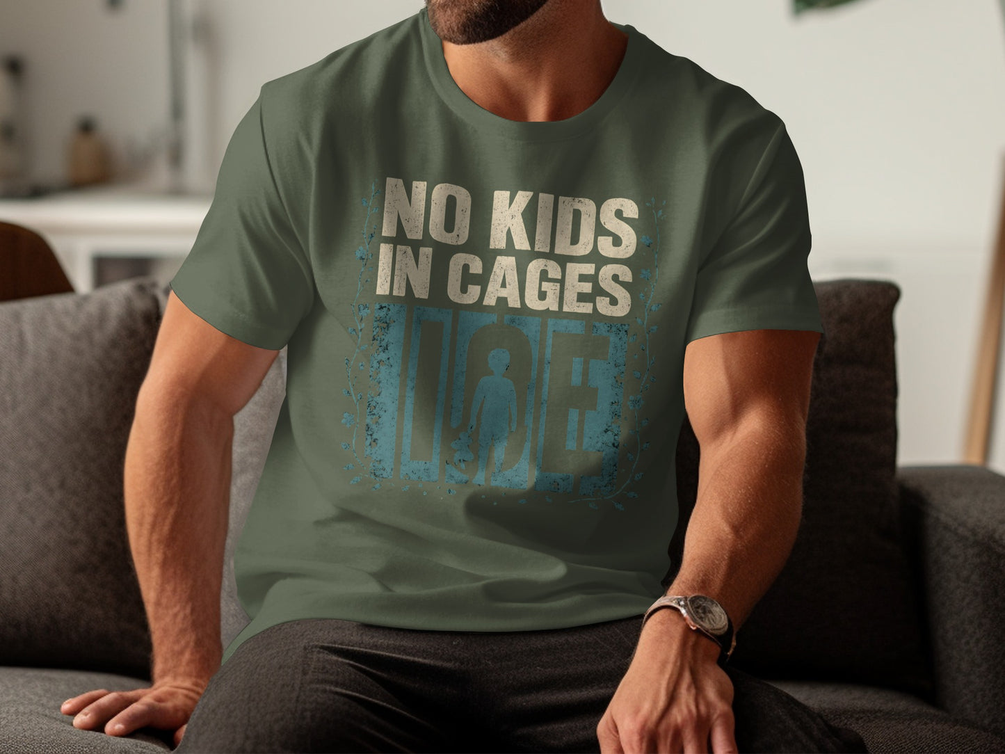 No Kids in Cages Graphic Statement Tee product