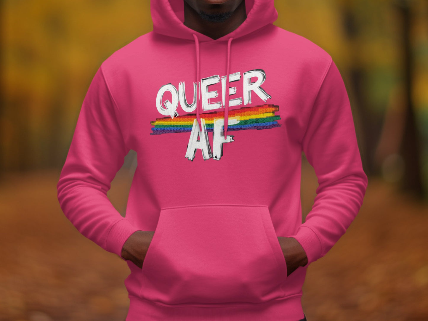Queer AF Pink Hoodie for Bold and Proud Style product