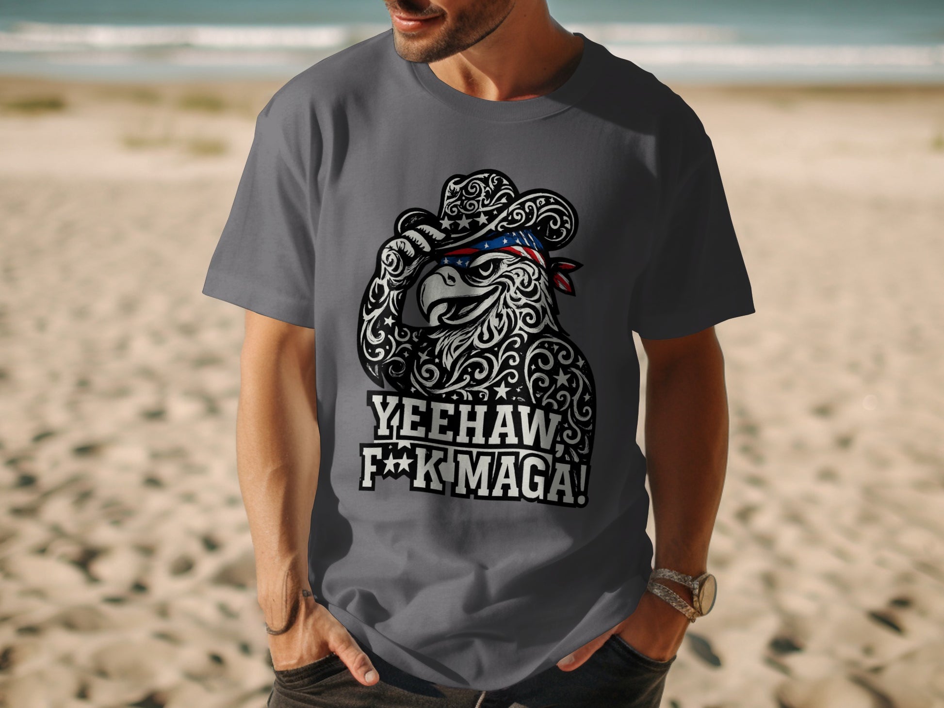 Yeehaw F**k Maga! Graphic Printed T-Shirt product