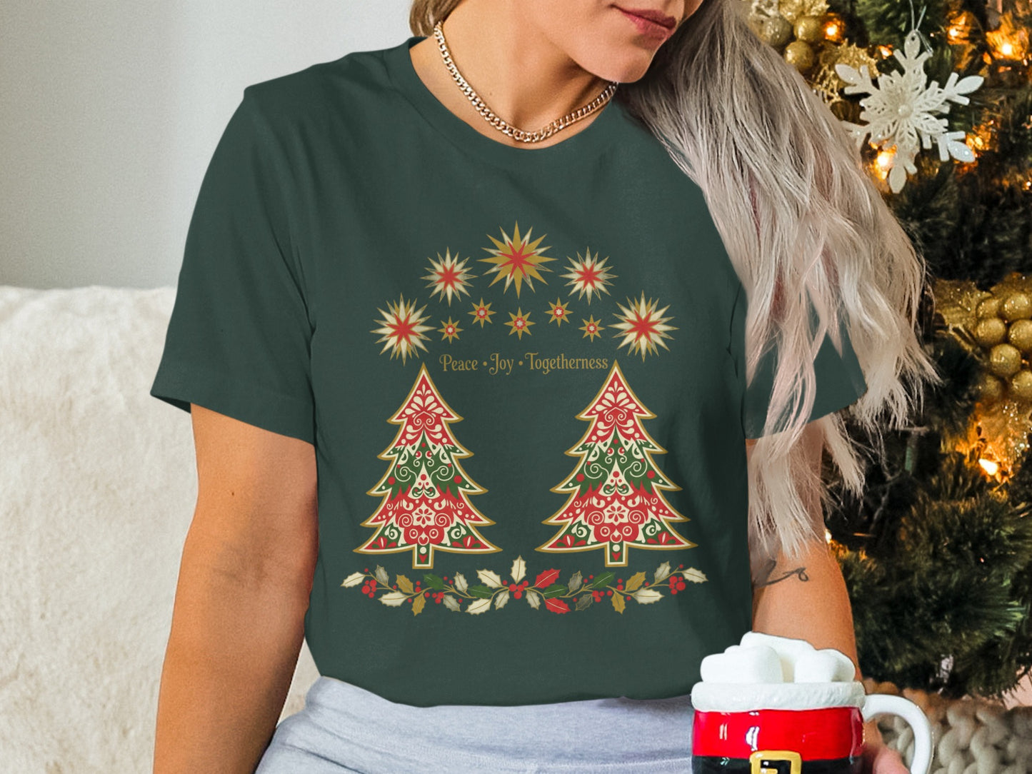 Christmas Tree Peace Joy Togetherness T-shirt