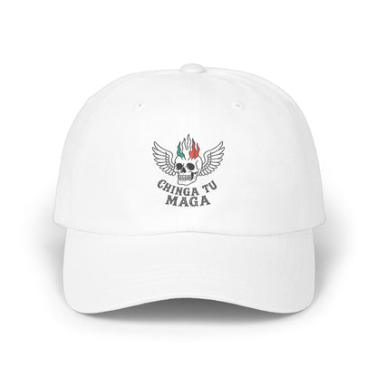 Chinga Tu Maga Winged Skull Graphic White Hat product