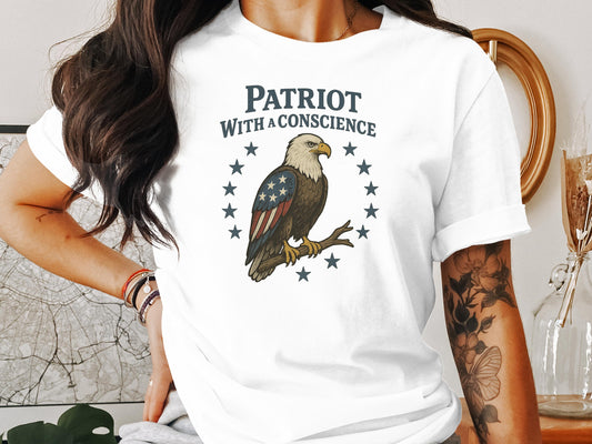 Patriot With A Conscience Eagle Graphic T-Shirt product