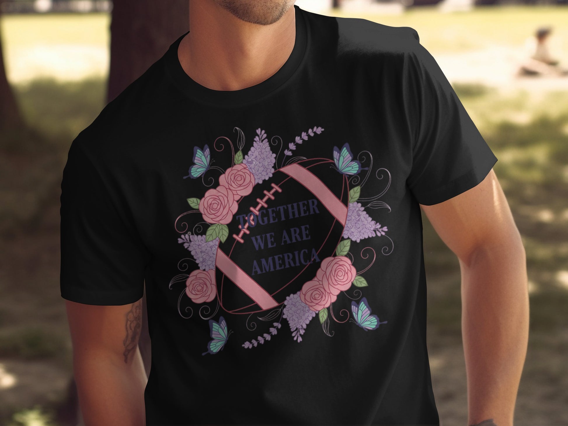 Together We Are America Floral Football T-shirt