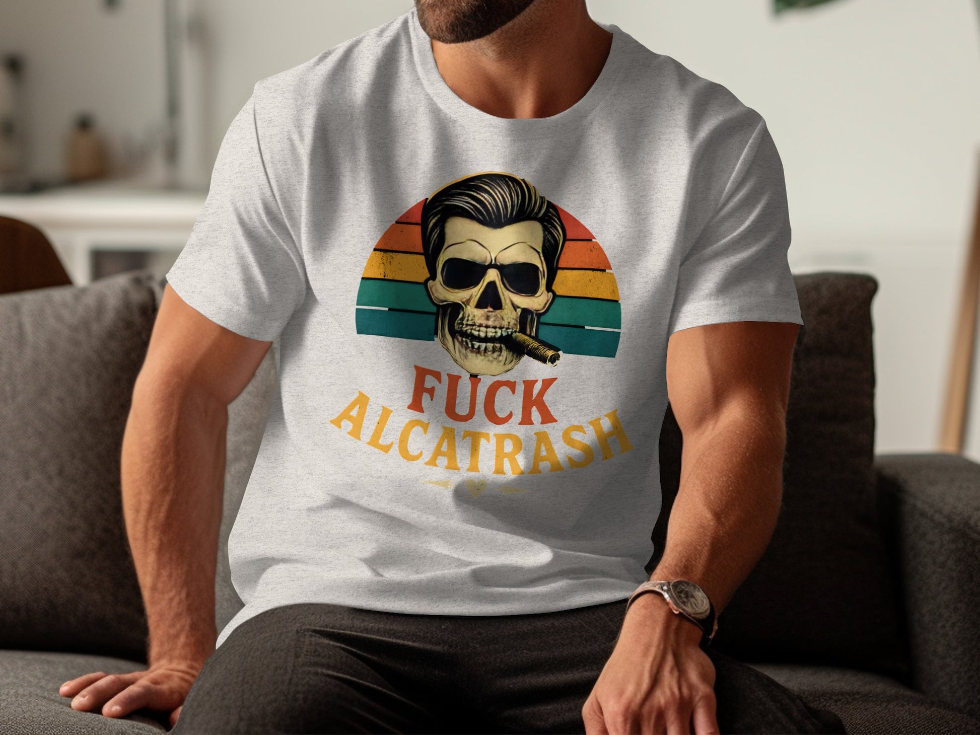 Retro Skull Design Fuck Alcatrash Graphic T-Shirt product