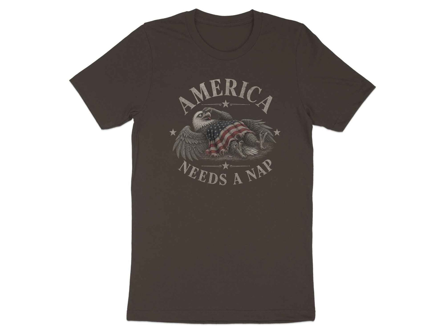 America Needs A Nap" Eagle Graphic T-Shirt