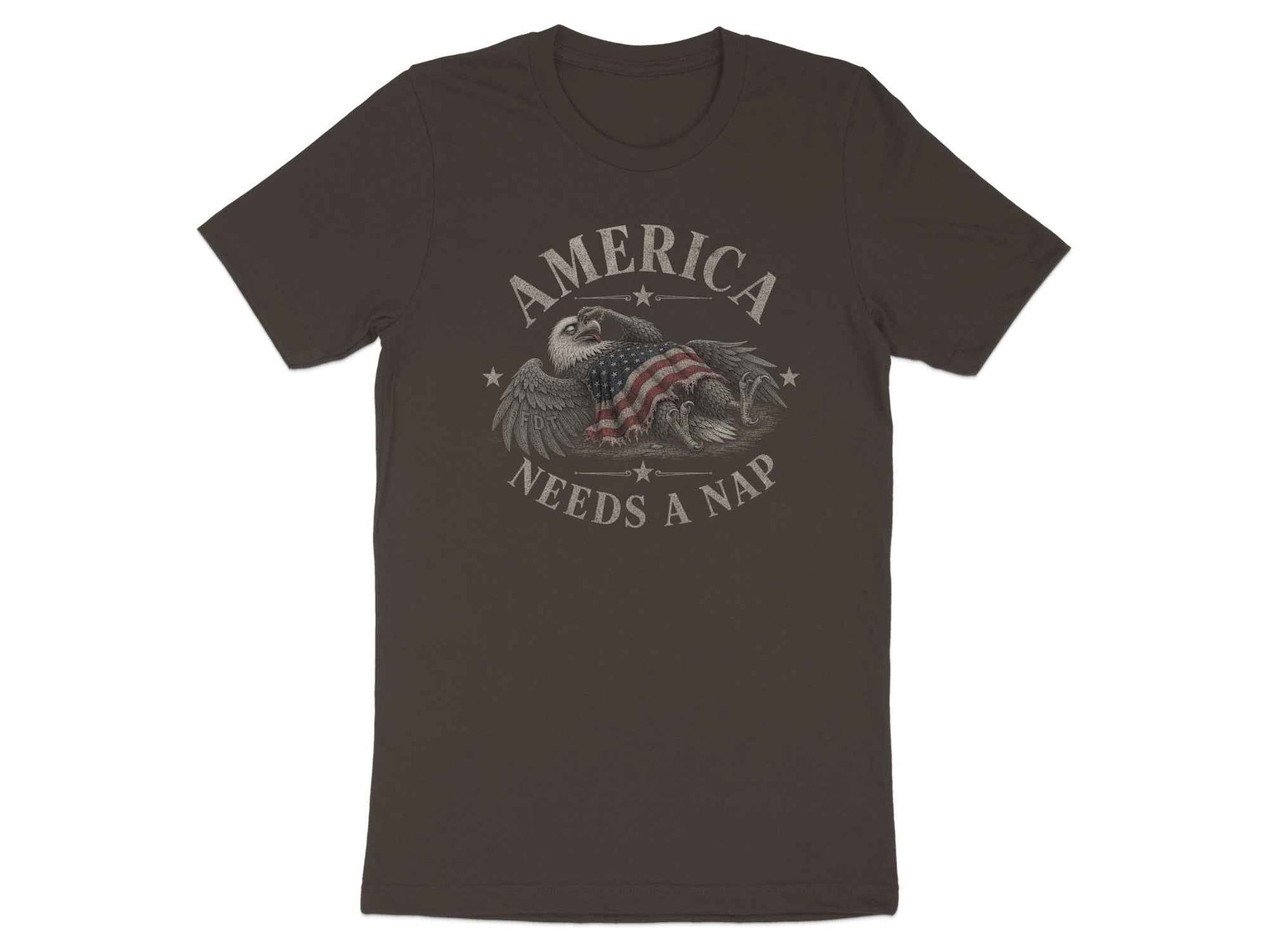 America Needs A Nap" Eagle Graphic T-Shirt