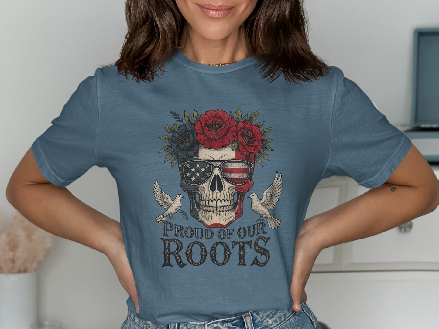 Proud of Our Roots Skull Graphic T-Shirt product type