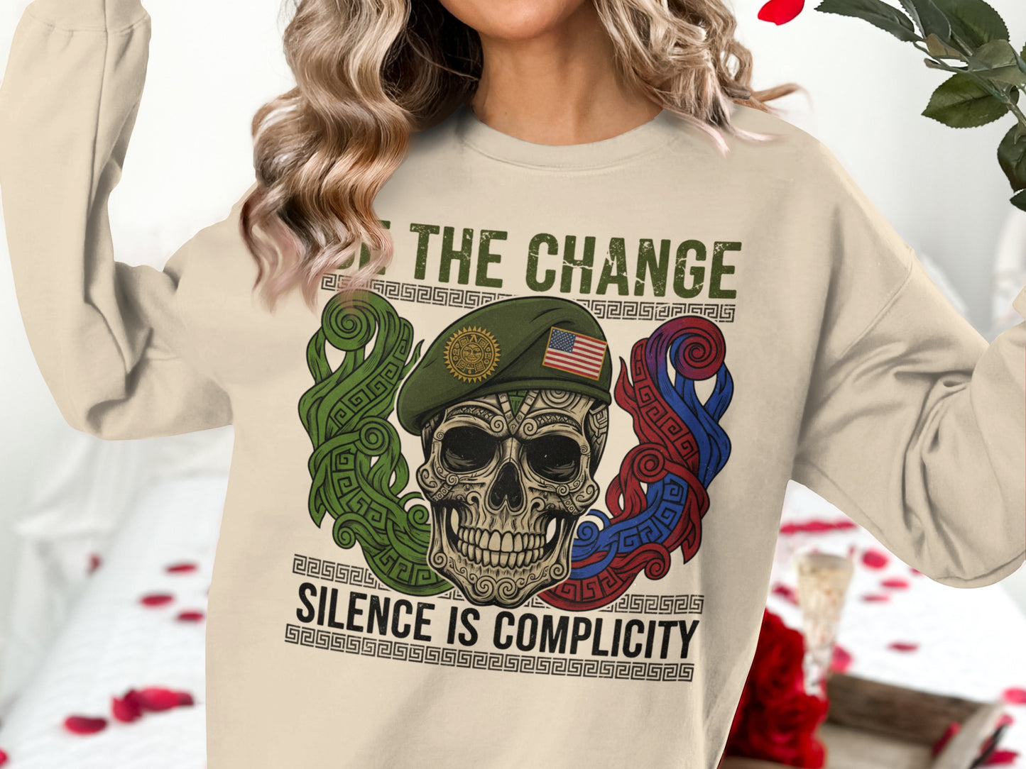 The Change Silence is Complicity Skull Sweatshirt