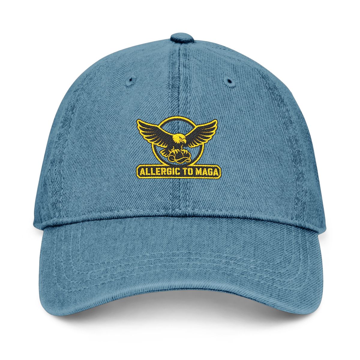 Allergic To Maga Embroidery Funny Hat Top Quality| Anti Trumpt Hat