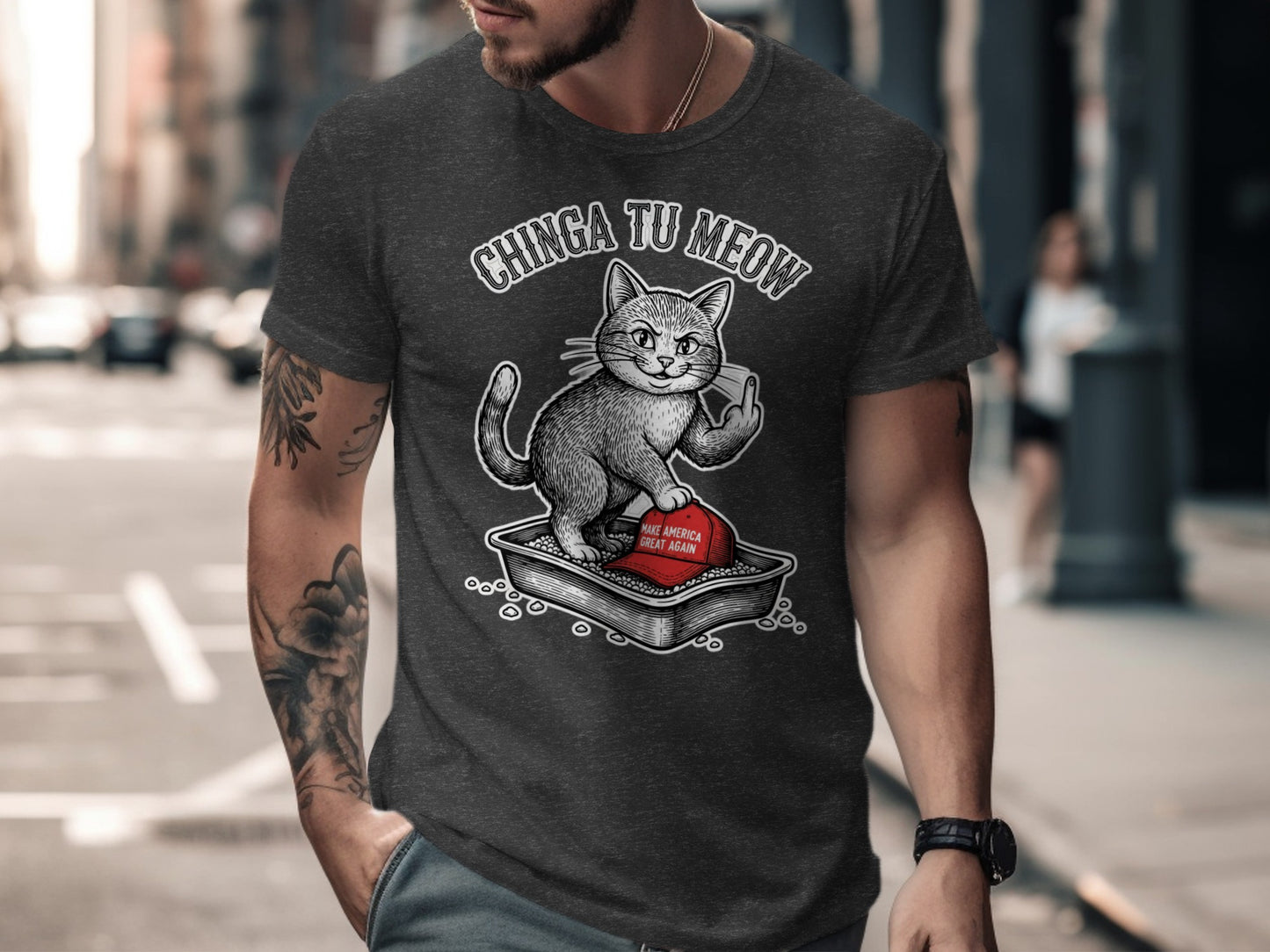 Chinga Tu Meow Cat Middle Finger MAGA Hat product type